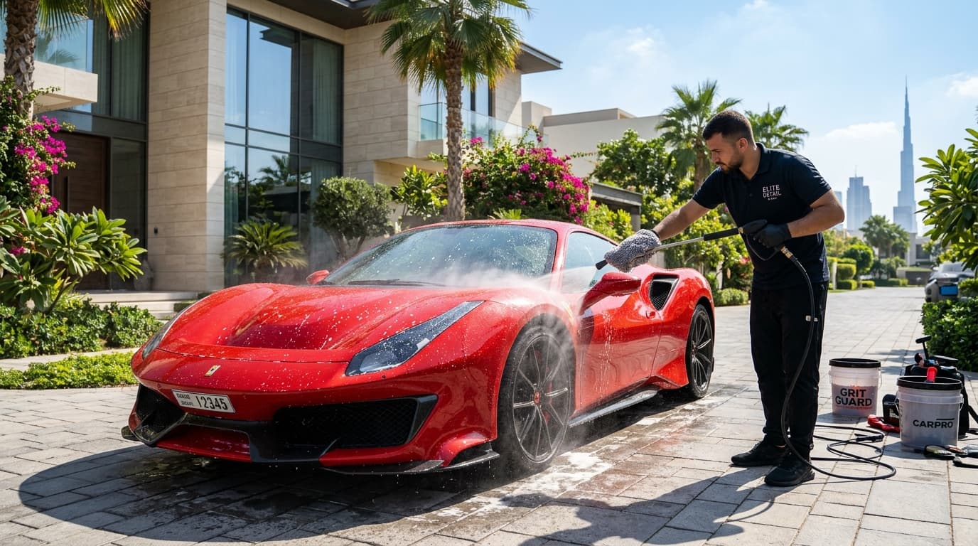 Ferrari 488 Pista — Emirates Hills Zero-Spot Rinse & Mitt Wash